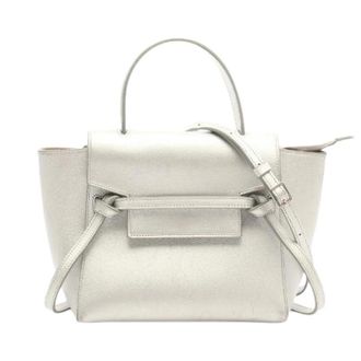 Celine Pre-owned Belt BAG Nano Leder 2way Handtas - Dames - Vintage Heuptassen - Grijs - ONE Size - Leer - Vintage