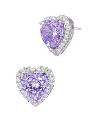 Savvy Cie Jewels Silver Cz Stud Earrings