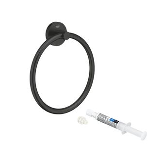 GROHE Toallero Start Negro Mate + Pegamento Quickglue - Noir Mat