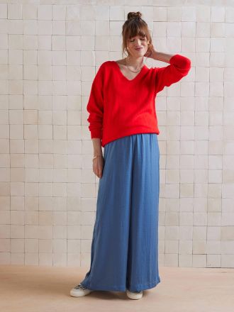 Vertbaudet Palazzo-Hose f&uuml;r die Schwangerschaft jeansblau