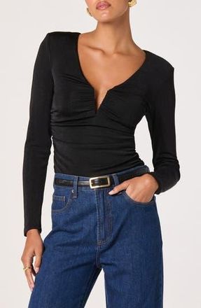 ASTR the Label Wire Ruched Top in Black at Nordstrom Rack, Size X-Large