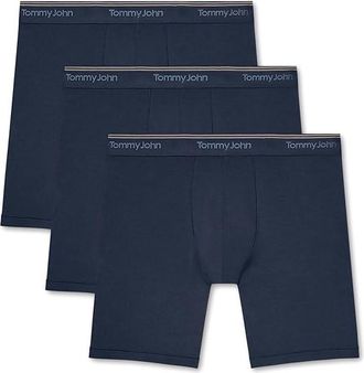 Tommy John Ultra Soft Flex 6 Boxer Brief 3-Pack Mens Underwear Dress Blue : 2XL, Modal/Spandex