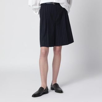 Max Mara Blue pinstripe wool bermuda shorts