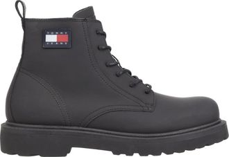 Tommy Jeans Zwarte Veterschoenen - Heren - Veterlaarzen - Zwart - 41 EU - Leer - Schoenen