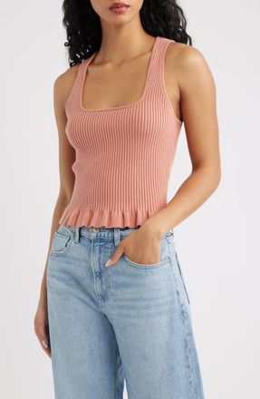 Paige Bronwyn Rib Tank in Salmon at Nordstrom, Size Xx-Small