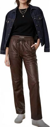 SPRWMN Womens Drawstring Straight Leg Pant In Americano