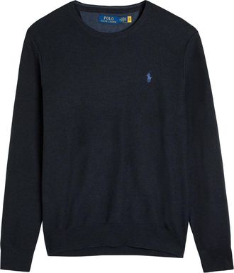 Polo Ralph Lauren Logo-embroidered Waffle-knit Jumper - Navy - Xxl
