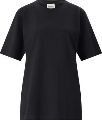 Khaite T-Shirts - Dames - T-shirts - Zwart - S - Leer - Tops
