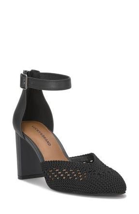 Lucky Brand Myloni Pointed Toe Pump in Black/Black Knshll at Nordstrom Rack, Size 6.5