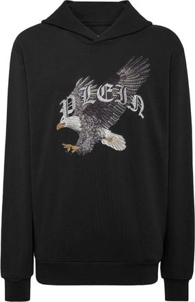 Philipp Plein Hoodie Sweatshirt Eagle - Heren - Hoodies - Zwart - 2XL - Katoen - Hoodies & sweatvesten