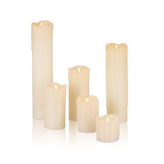 Relaxdays Relaxdays - Set De 24 Velas Led, El&eacute;ctricas, A Pilas, Navidad, Decoraci&oacute;n, Luz Centelleante, Sin Llama, Cera, &Oslash; 5 Cm, Crema
