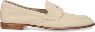 Santoni Budapester-ge&iuml;nspireerde flats - Dames - Loafers - Beige - 39 EU - Leer - Schoenen