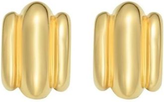 Tresorra 14K Yellow Gold Triple Bar Half Hoop Earrings