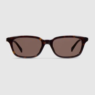 Gucci Rectangular-frame Sunglasses, Brown