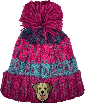 Bang Tidy Clothing Golden Retriever Beanie Hat - Dog Lovers Gifts for Women - Winter Hats for Women - Knitted Wooly Ladies Hats - Dog Walking Accessories - Embroidered G