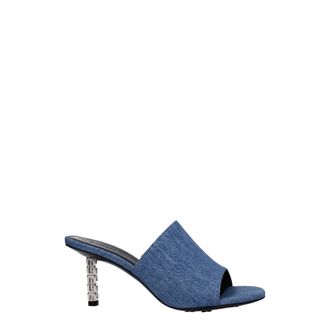 Givenchy Blue Fabric Platform Womens Sandals