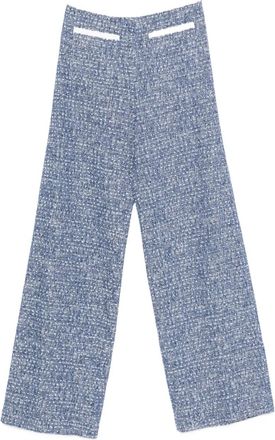 Maje zip-fastening tweed trousers - women - Cotton/Polyester/Polyamide/Viscose - 38 - Blue