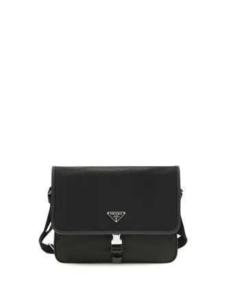 Prada Mens Shoulder Bag Re-Nylon And Saffiano Black Recycled Polyamide