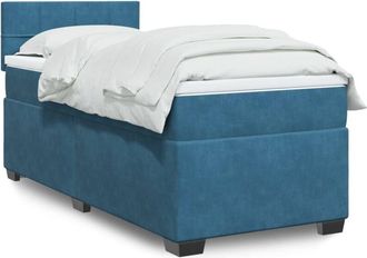 vidaXL Vidaxl - Cama Box Spring Con Colch&oacute;n Terciopelo Azul Oscuro 100x200 Cm