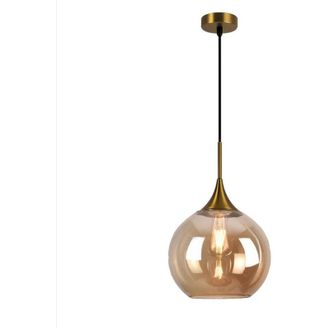 Trade Shop Trade Shop - Ara&ntilde;a De Suspensi&oacute;n De Metal Decorativo Con Ataque De Esfera De Vidrio E27 Ip20 A72 - Oro