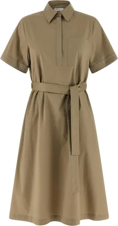 PESERICO Bicolor Cotton Midi Womens Dress