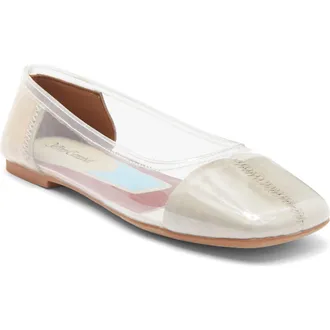 Jeffrey Campbell Perception Square Toe Flat in Clear Beige Combo at Nordstrom Rack, Size 7.5