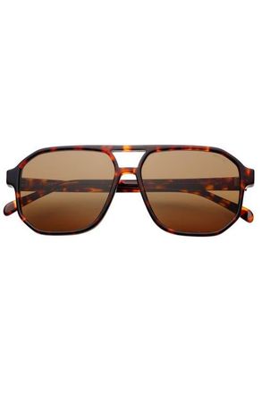 Freyrs Eyewear Billie Aviator Sunglasses in Dark Tortoise /Solid Brown at Nordstrom