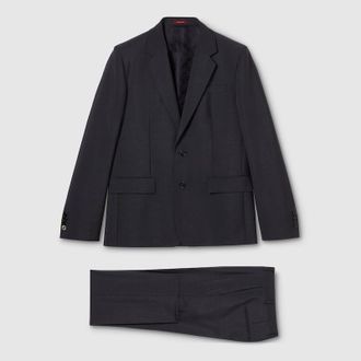 Gucci Wool Mohair Suit, Size 44 IT, Black, Ready-to-wear