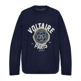 Zadig&Voltaire Round-neck Knitwear, male, Blue, Size: L/XL Swonny Sweater