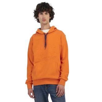 La Martina Hoodies & sweatvesten, Heren, Oranje, XL, Embossed Logo Hoodie