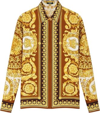 Versace Camicia con stampa Barocco - Giallo
