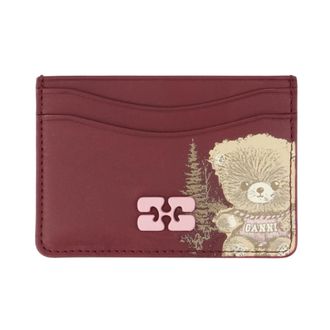Ganni Accessoires, Dames, Rood, ONE Size, Katoen, Bou Kaarthouder