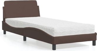 vidaXL Cama Con Colch&oacute;n Cuero Sint&eacute;tico Marr&oacute;n 90x190 Cm Vidaxl