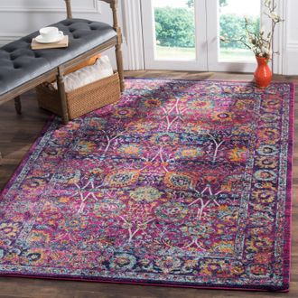 Safavieh Granada Machine Made Area Rug, Fuchsia / Multi Bohemian Style Easy Care