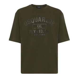 Dsquared2 DSquared2 Heren Phys Ed Militair Logo T-Shirt (Militair Groen)