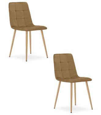 OEM Silla Kara - Terciopelo Marr&oacute;n / Patas Color Madera X 2