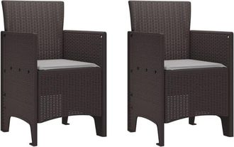 vidaXL vidaXL Garden Chair 2 pcs Brown 53 x 49 x 85 cm PP