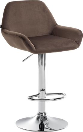 Clp Taburete de bar regulable y giratorio en Terciopelo Marr&oacute;n