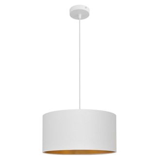 Netlighting Alba Cylindrical Pendant Ceiling Light White Gold 45cm