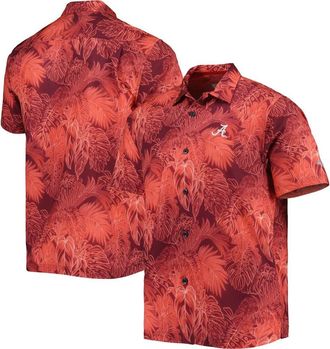 Tommy Bahama Mens Tommy Bahama Crimson Alabama Crimson Tide Coast Luminescent Fronds IslandZone Button-Up Camp Shirt at Nordstrom, Size X-Large