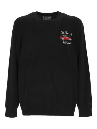 MC2 Saint Barth Sweater met borduurwerk en ronde hals - Zwart