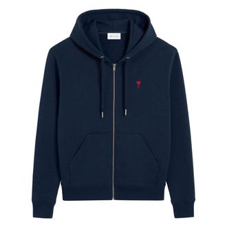 Ami Zip-throughs, female, Blue, Size: L De Coeur Zipped Hoodie