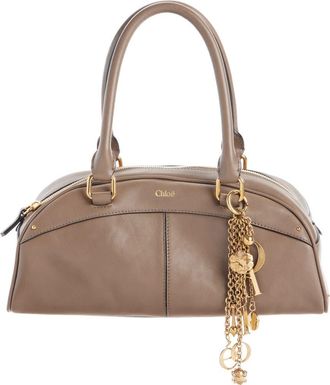 Chlo&eacute; Bowling Leather Handheld Bag in Deep Taupe at Nordstrom