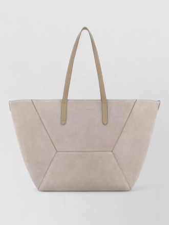 Brunello Cucinelli shopping tote bag dual handles paneling