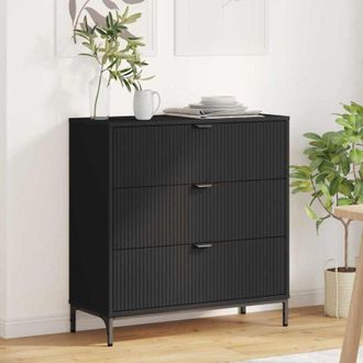 vidaXL vidaXL Credenza con cassetto Nero 79.5 x 33 x 82 cm Legno multistrato