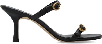 Michael Kors Schoenen, Dames, Zwart, 38 EU, Leer, Kya Heeled Mules