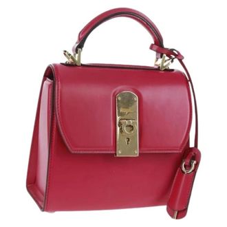 Ferragamo Pre-owned Handbags, female, Red, Size: ONE SIZE Pre-owned Leather Handbag