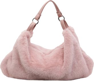 Generic Winter Plush Shoulder Bag Large Capacity Underarm Pouch Fluffy Crossbody Bags Women Fur Tote Handbag Travel(3pcs)