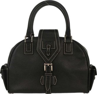 Loewe Senda Bowling Leather Black Leather Handbag (Pre-Owned)