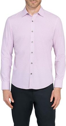 W.R.K Trim Fit Abstract Cube Print Performance Button-Up Shirt in Lilac at Nordstrom, Size X-Large